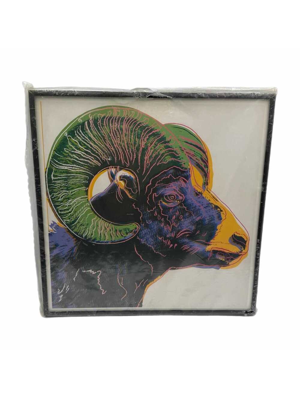 1989 Andy Warhol’s “Bighorn Ram” Endangered Species Series Framed Print